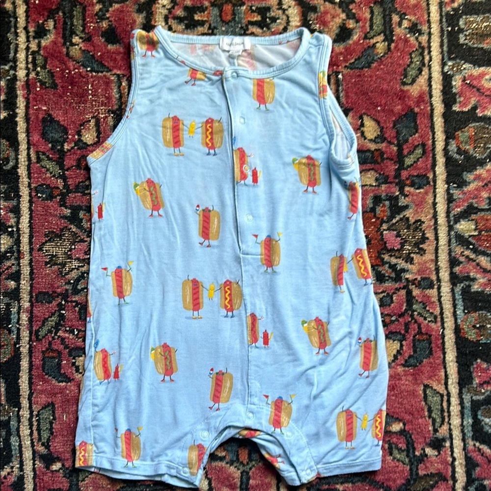 SOLD/Angel Dear Hotdog Tank Romper 18-24M